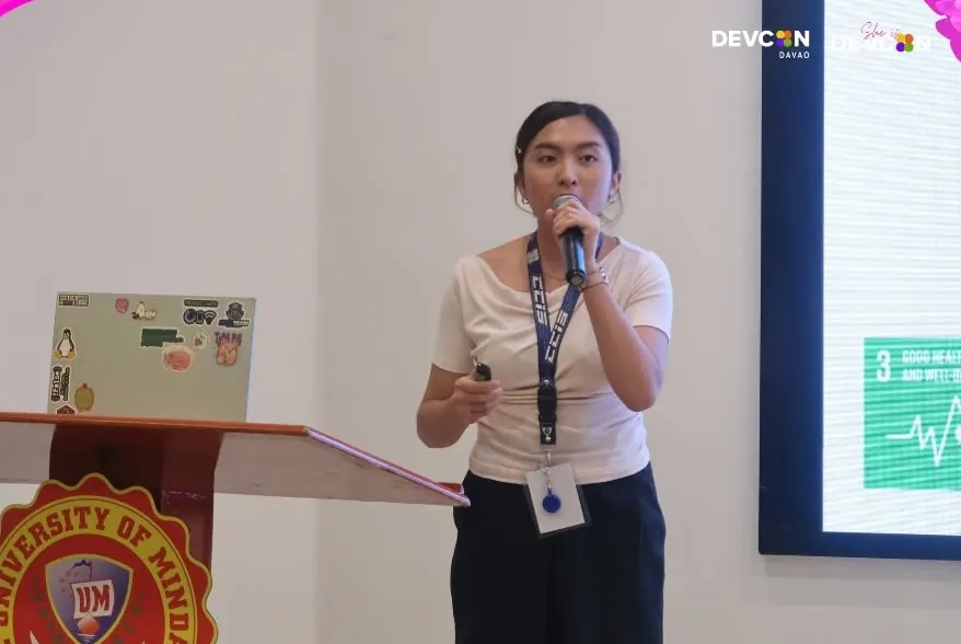 A student presenting a project aligned with good health and well-being